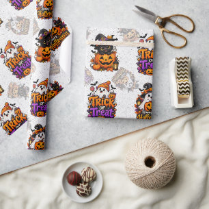 Papel de embrulho fofo de Halloween