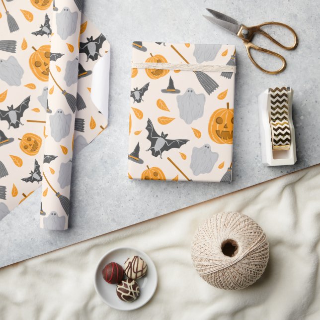 Papel de embrulho fofo de Halloween (Artesanato)