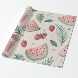 Papel de embrulho fofo de verão