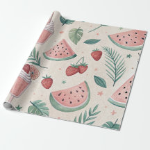 Papel de embrulho fofo de verão