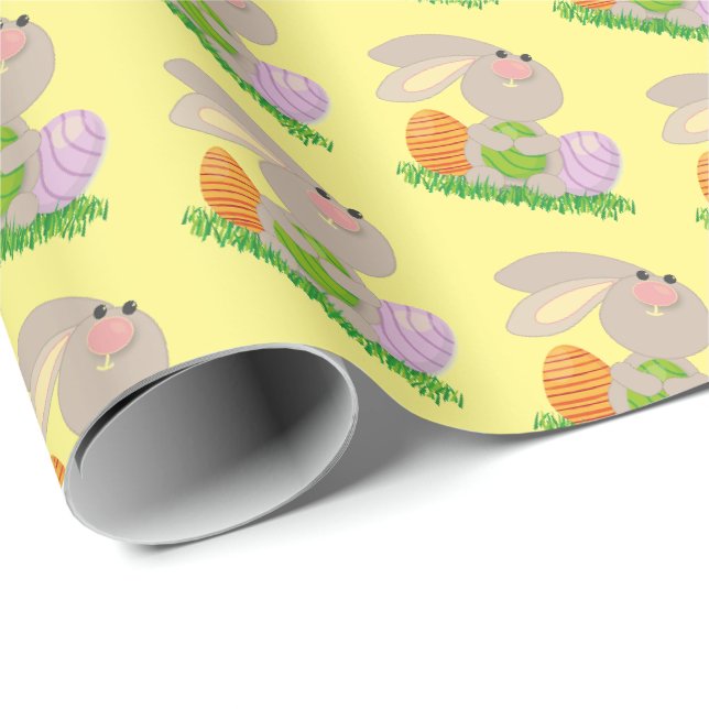 Papel de embrulho fofo do coelho da Páscoa (Ponta do rolo)