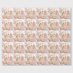Papel de embrulho fofo para chá de bebê   Tumble W