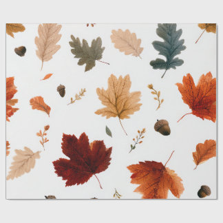 Papel de embrulho Folhas de Outono & Bolotas