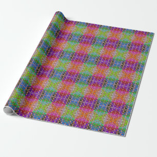 Papel de embrulho fosco com design 3D multicolorid