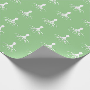 Papel de embrulho fosco com design de polvo desgas