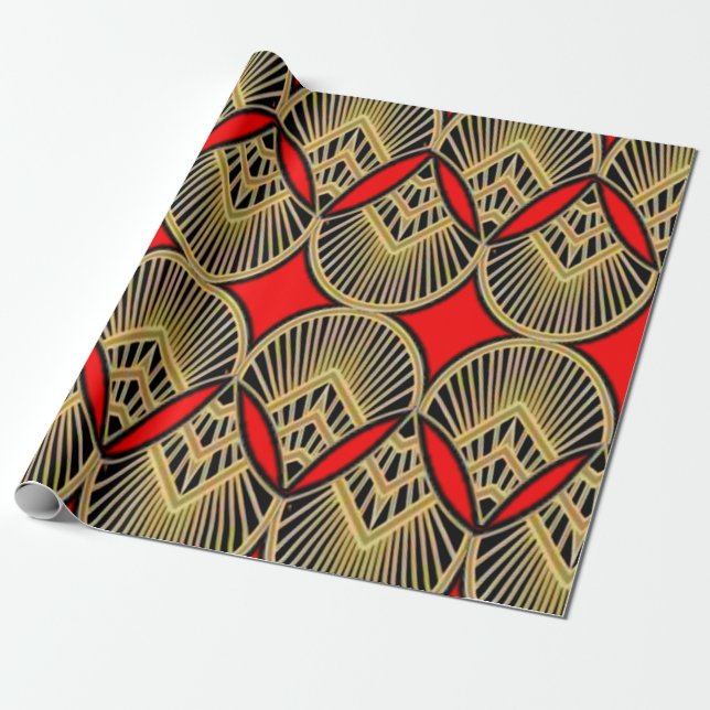 Papel de embrulho fosco vibrante – Design digital  (Desenrolado)