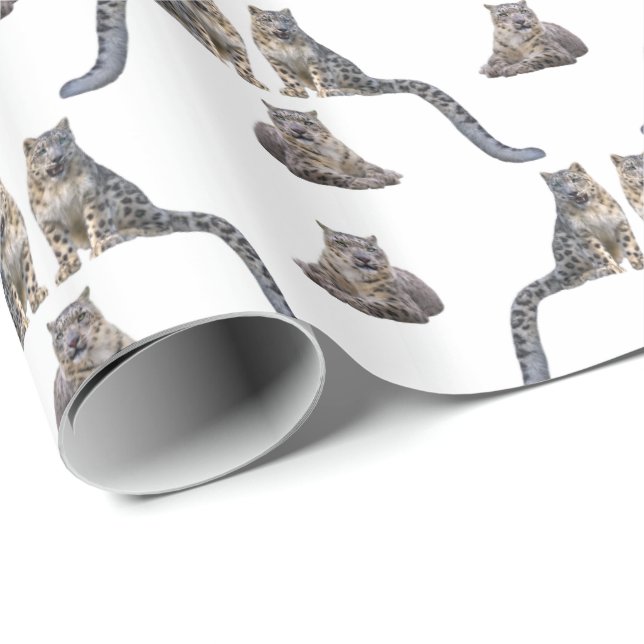 Papel de embrulho frenesi do leopardo da neve (esc (Ponta do rolo)