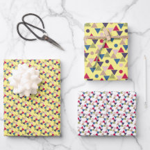 Papel de embrulho geométrico amarelo