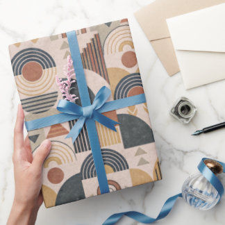 Papel de embrulho geométrico Boho Blush