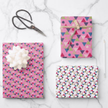 Papel de embrulho geométrico, cor-de-rosa