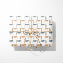 Papel de Embrulho Geométrico Linhas Boho Azul