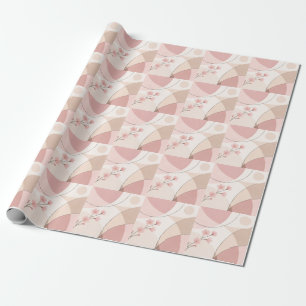 Papel de embrulho geométrico minimalista Sakura mo