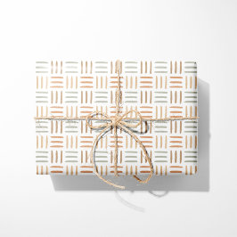 Papel de Embrulho Geométrico Neutro Linhas Boho