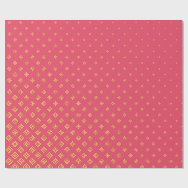 Papel de embrulho geométrico rosa e amarelo (Aberto)