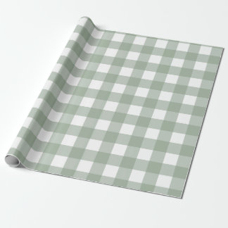 Papel de embrulho Gingham Verde Xadrez