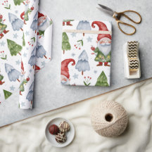Papel de embrulho Gnome Branco Aquarela