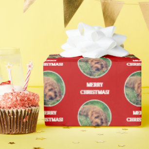 Papel de embrulho Golden Doodle Vermelho