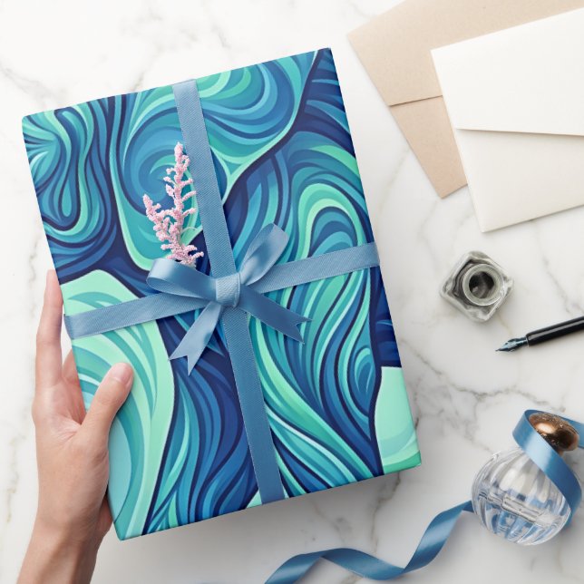 Papel de embrulho gradiente de elefante oceano abs (Presentear)