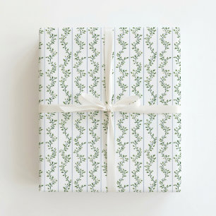 Papel de embrulho Grandmillennial Festivo Verde co