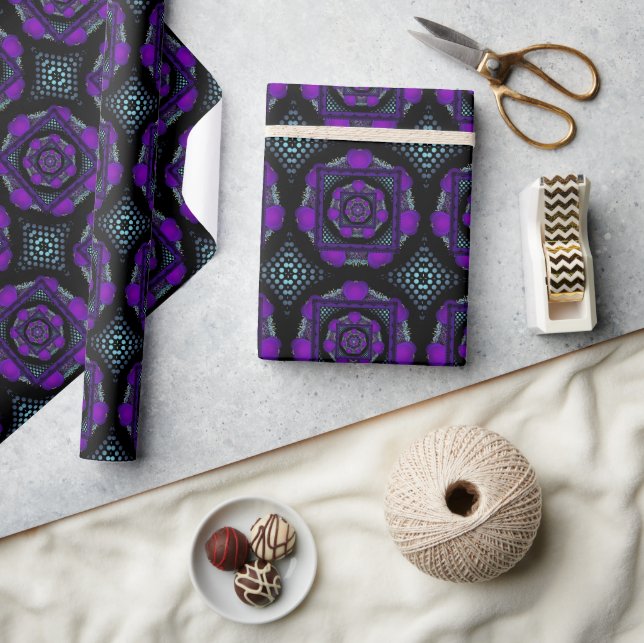 Papel de embrulho guarda-chuva roxo & corações .7 (Artesanato)