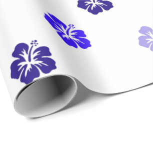 Papel de embrulho Hibisco Azul