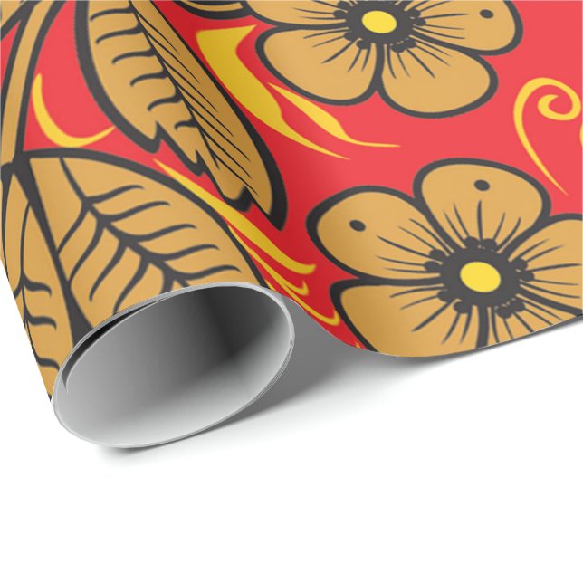 Papel de embrulho Hohloma russo (Ponta do rolo)