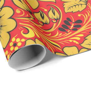 Papel de embrulho Hohloma russo