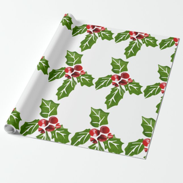 Papel de embrulho Holly Gift (Desenrolado)
