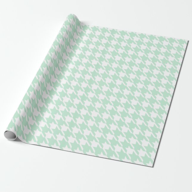 Papel de embrulho Houndstooth menta (Desenrolado)