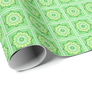 Papel de embrulho Jardim de Flores Verdes