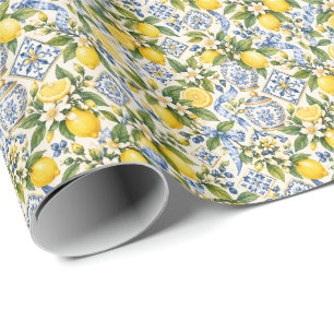 Papel de embrulho Jardim de Limão Mediterrâneo