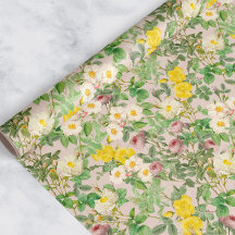 Papel de embrulho Jardim de Rosas Vintage em Beije