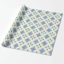 Papel de embrulho Jardim Festa Treliça Floral Azul