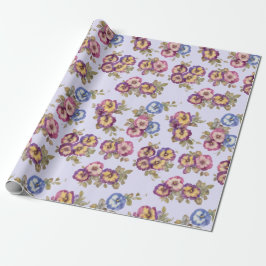 Papel de Embrulho | Jardim Floral de Violetas Anti