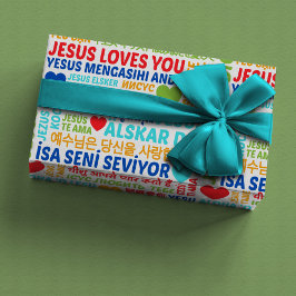 Papel de Embrulho Jesus Te Ama Idiomas
