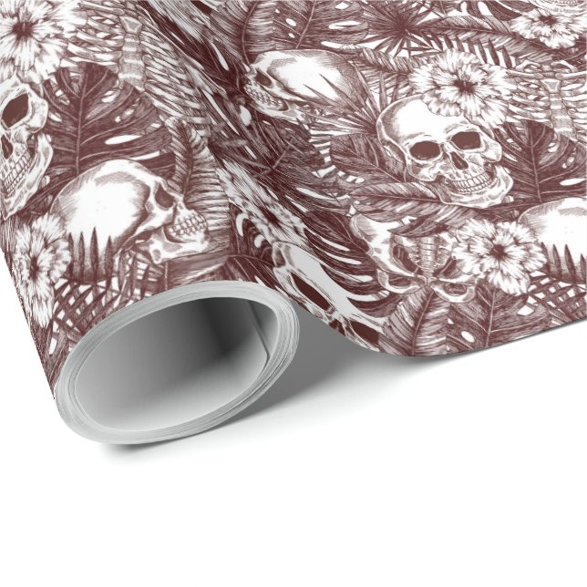 Papel de embrulho Jungle Skulls (Ponta do rolo)