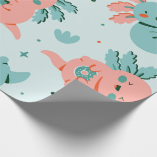 Papel de embrulho Kawaii Axolotl, Cute