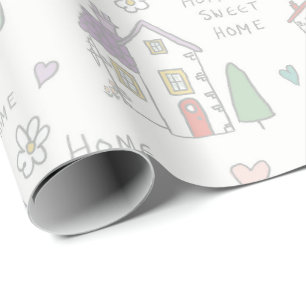 Papel de embrulho lar doce lar