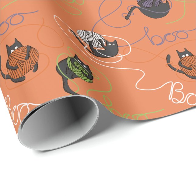 Papel de embrulho laranja emaranhado Boo-tifulment (Ponta do rolo)