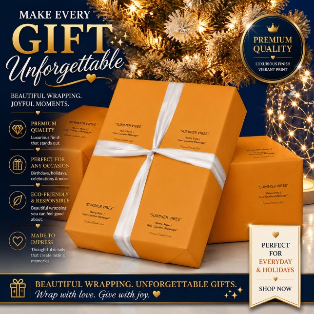 Papel de embrulho laranja personalizado (Criador carregado)