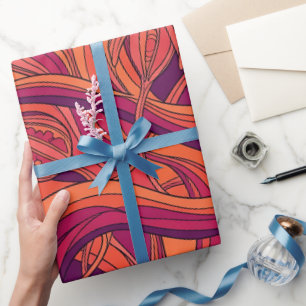 Papel de embrulho laranja pôr do sol vagem de seme