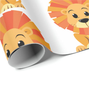Papel de embrulho - Leão de desenho animado sentad