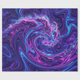 Papel de embrulho líquido roxo onda oceânica abstr