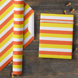 Papel de embrulho listrado com cores de Candy Corn