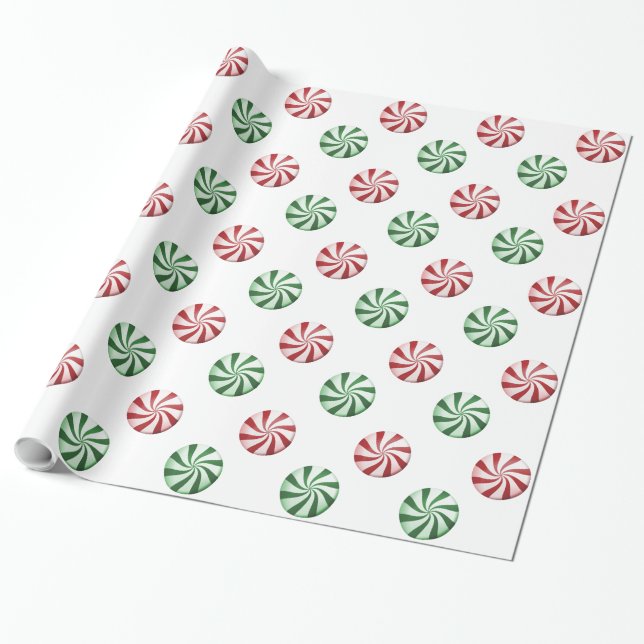 Papel de embrulho listrado vermelho e verde dos (Desenrolado)