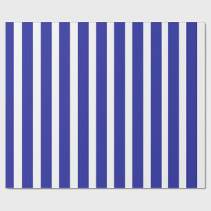 Papel de embrulho listrado vertical azul real e br