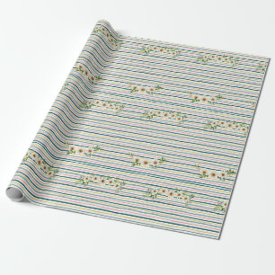 Papel de embrulho Listras & Margaridas
