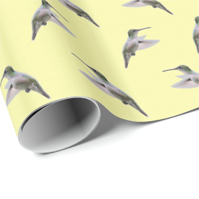 Papel de embrulho Loucura de Beija-flor (amarelo c (Ponta do rolo)