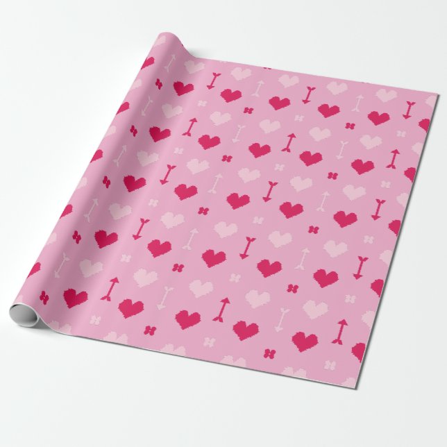 Papel de Embrulho Love Arrows & Blossoms (Desenrolado)