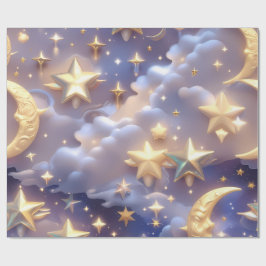 Papel de Embrulho – Luar Celestial Branco Luxo Pre